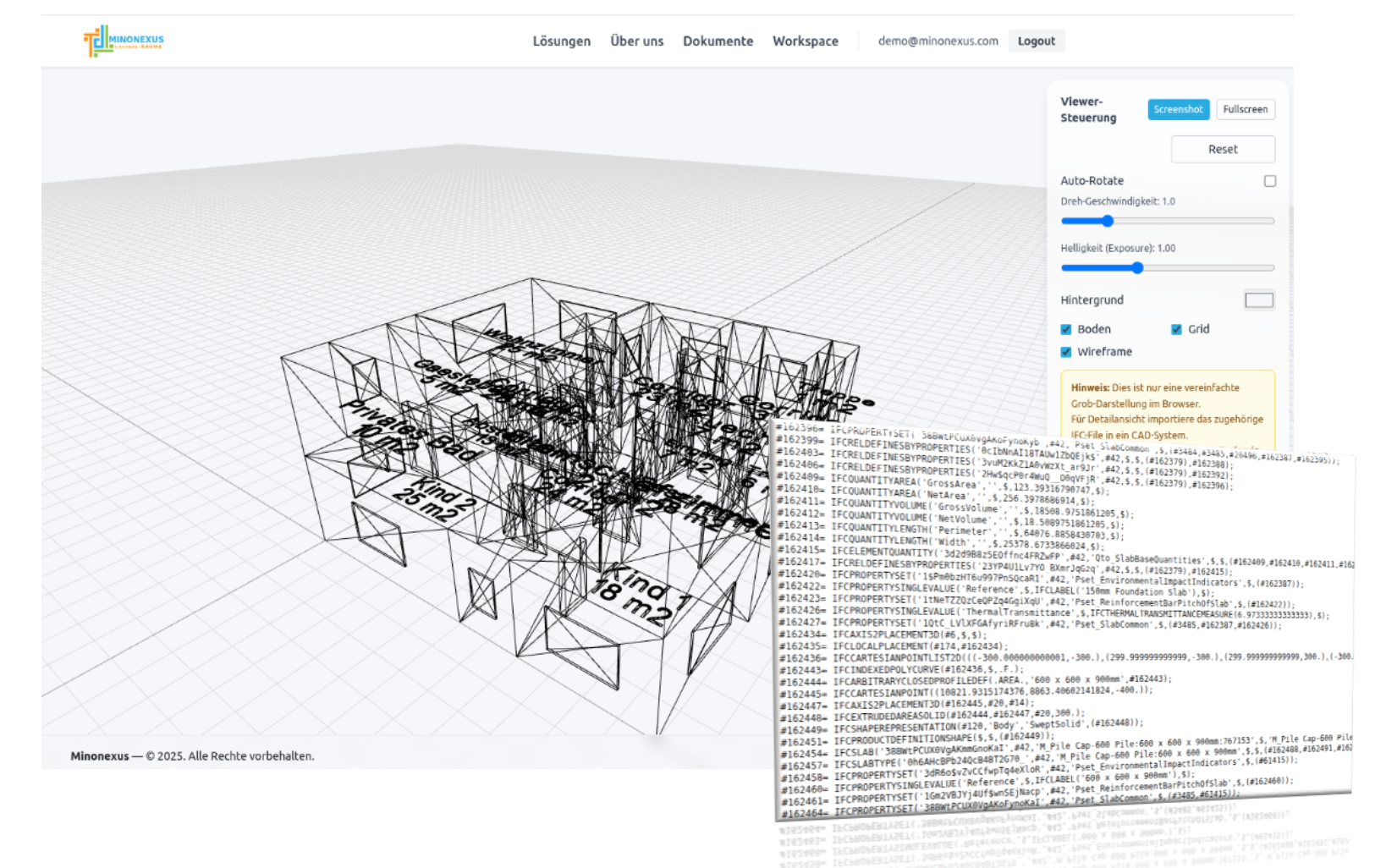 3D Visualisierung und IFC Export